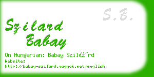 szilard babay business card